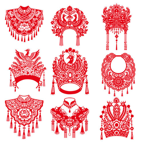 非遗爱国剪纸花鸟底稿手工diy新款刻纸图样风小学生新春窗花刻画