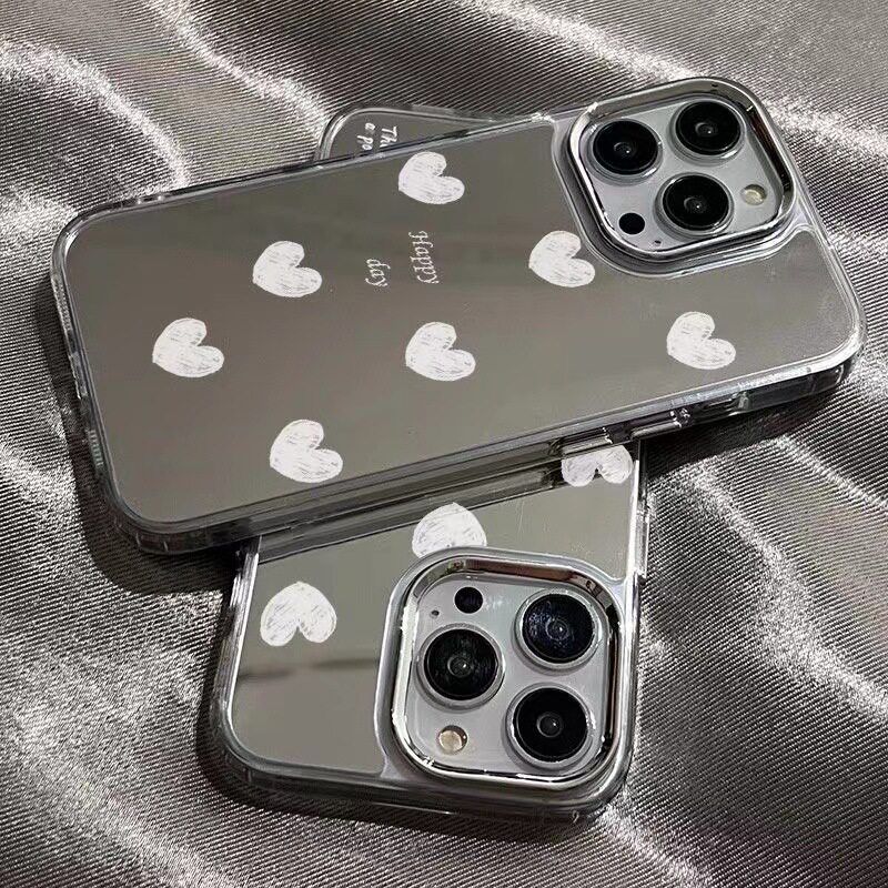白色英文爱心适用iPhone14Promax手机壳苹果14pro高颜值x/xr个性7
