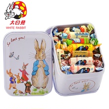 上海特产大白兔奶糖果铁盒114g送同学朋友生日礼物糖果