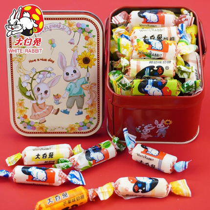 大白兔奶糖原味混合味圣诞节糖果喜糖盒114g送同学朋友生日礼物