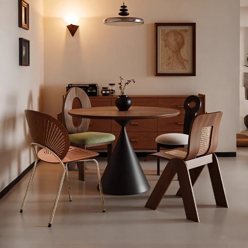 餐桌椅子设计师款人鱼钥匙贝壳实木餐椅家用餐厅中古靠背椅藤编椅,住宅家具,餐椅,淘宝优惠券,粉丝福利购,淘宝优惠卷