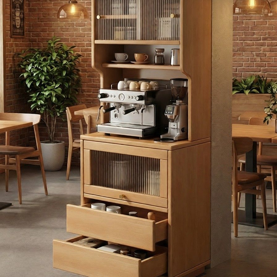 餐边柜备餐柜餐厅商用窄边柜置物柜子储物柜落地咖啡机厨房碗柜架