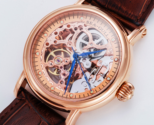 机械腕表 经典收藏 镂空背透 海鸥表 M182S 自动机械表