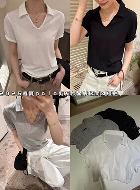 高品质亚麻棉混纺海鸥领口T恤-3616