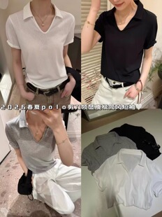 高品质亚麻棉混纺海鸥领口T恤-3616