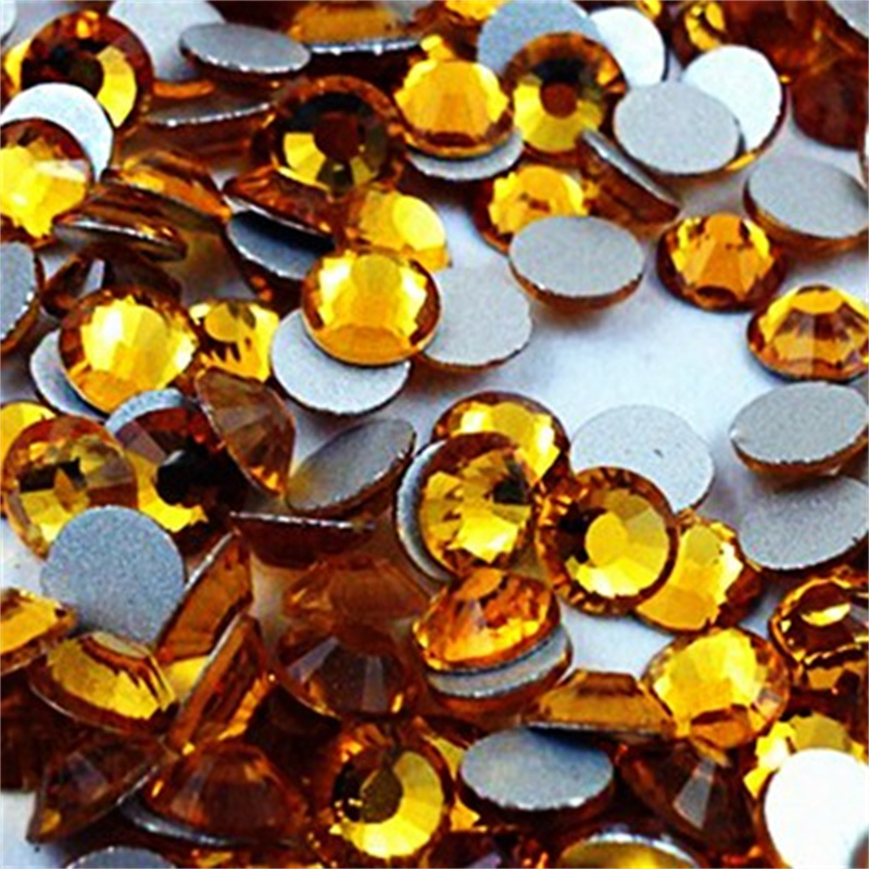 1440国产平底钻金黄美甲散珠衣服