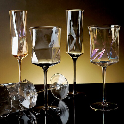 几何红酒杯香槟杯简约玻璃水杯子