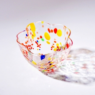 出口日本彩色玻璃杯锤纹小酒杯清酒杯子白酒一口杯蓝色果酒梅酒杯