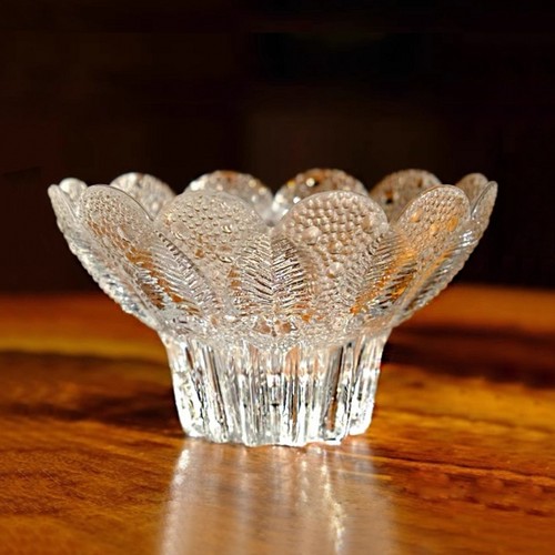 中古水晶玻璃甜品碗德国水果盘子