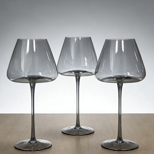 彩色玻璃红酒杯2支烟灰高脚杯