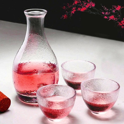 日式清酒壶套装透明玻璃酒杯