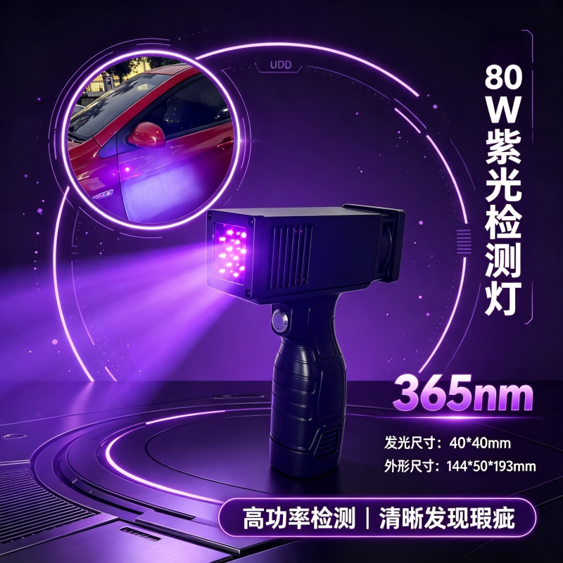 汽车补漆痕迹检测UV灯二手车漆面验车补漆痕迹识别神器荧光检测灯