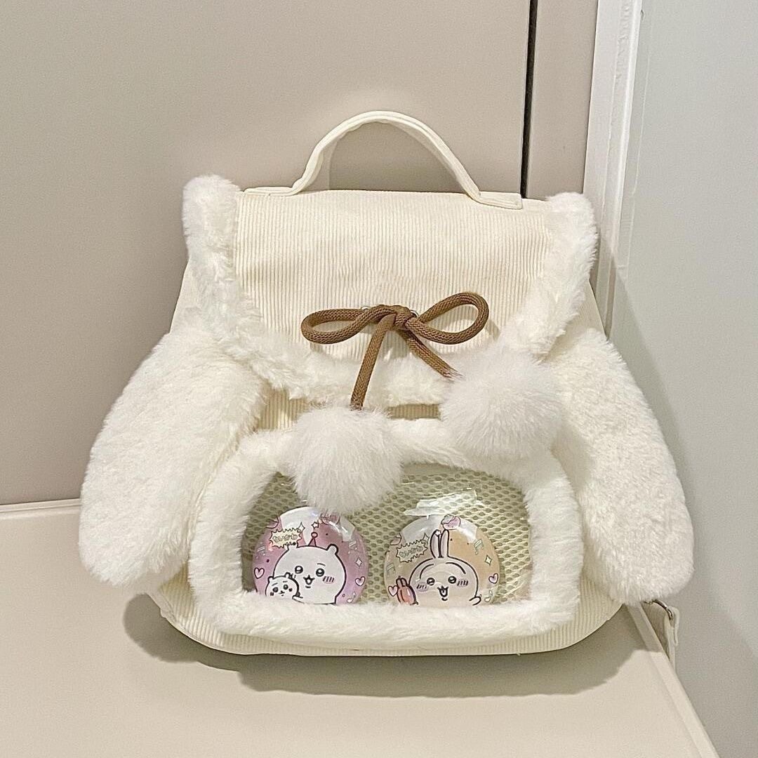 小众百搭耳朵灯芯绒可爱双肩包2026秋冬休闲背包大容量痛包,箱包皮具/热销女包/男包,通用款女包,淘宝优惠券,粉丝福利购,淘宝优惠卷