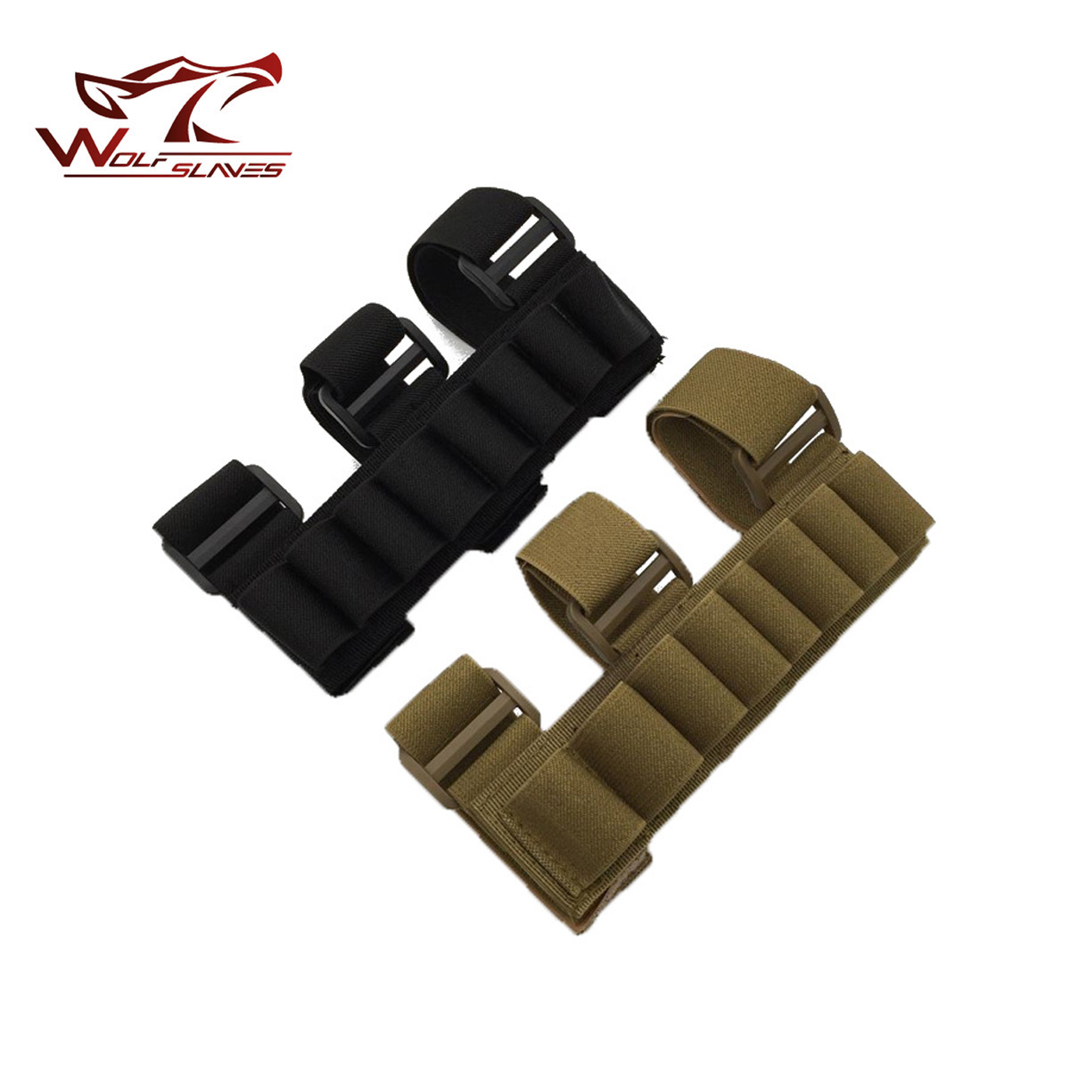 军迷户外霰弹枪8孔12GA手臂散弹袋战术托腮包玩具枪托弹壳收纳包