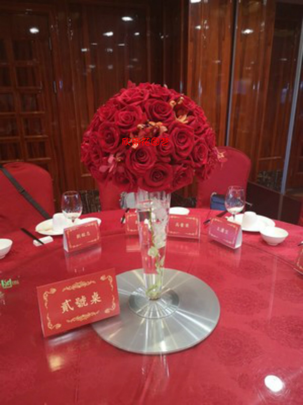 讲台花 签到台花 会议桌花 鲜花高脚瓶 红玫瑰鲜花台花 上海速递