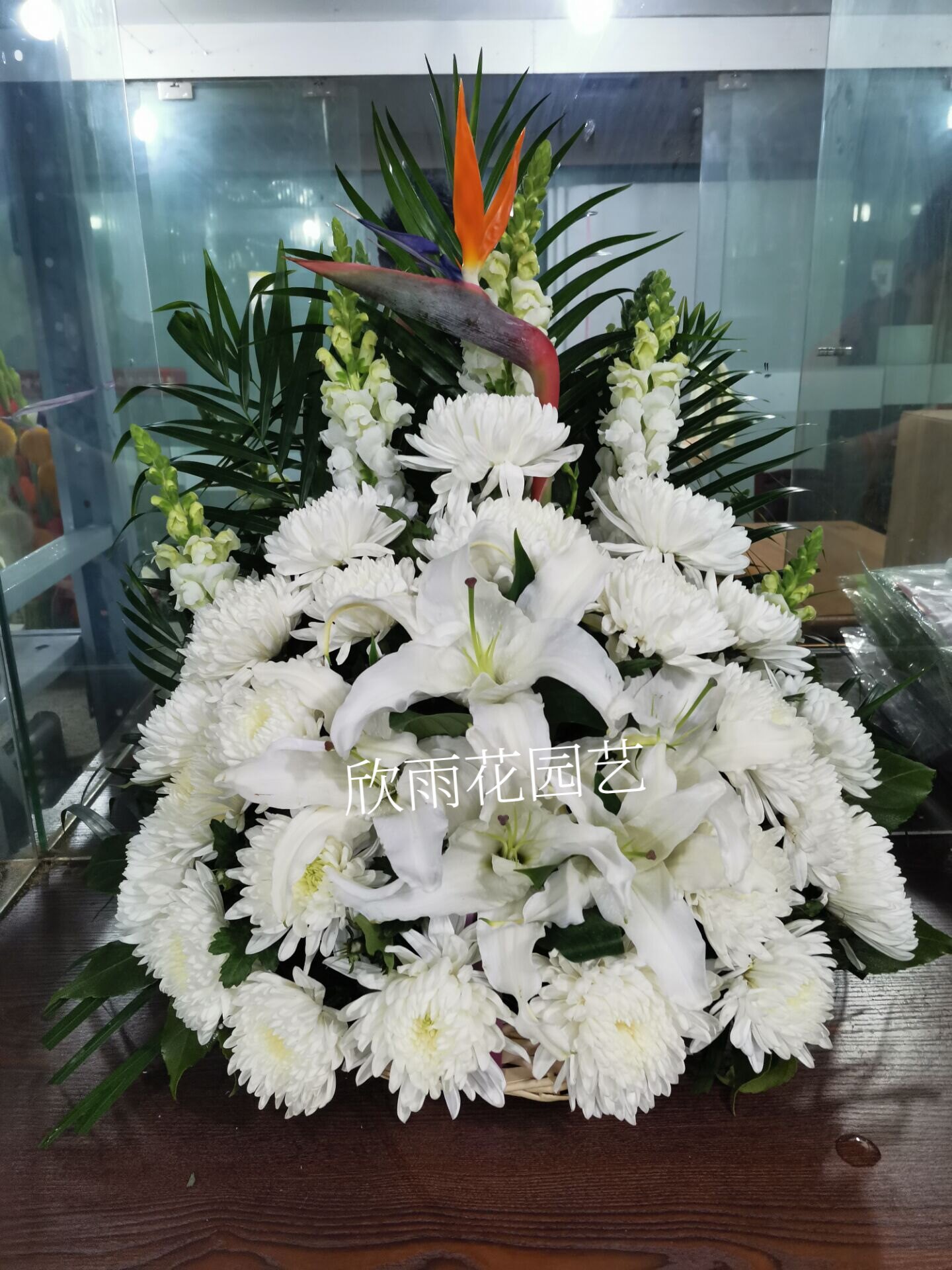 扫墓葬礼落葬丧事白事哀悼祭奠手提落地墓地花篮上海鲜花同城配送