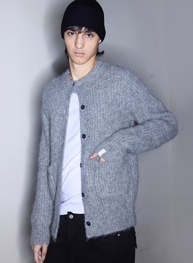 FSG 两色经典马海毛羊毛混纺针织毛衣开衫