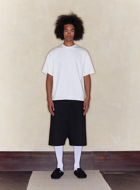 FSG 黑色飞鼠低裆七分西装短裤