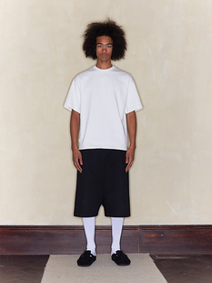 FSG 黑色飞鼠低裆七分西装短裤