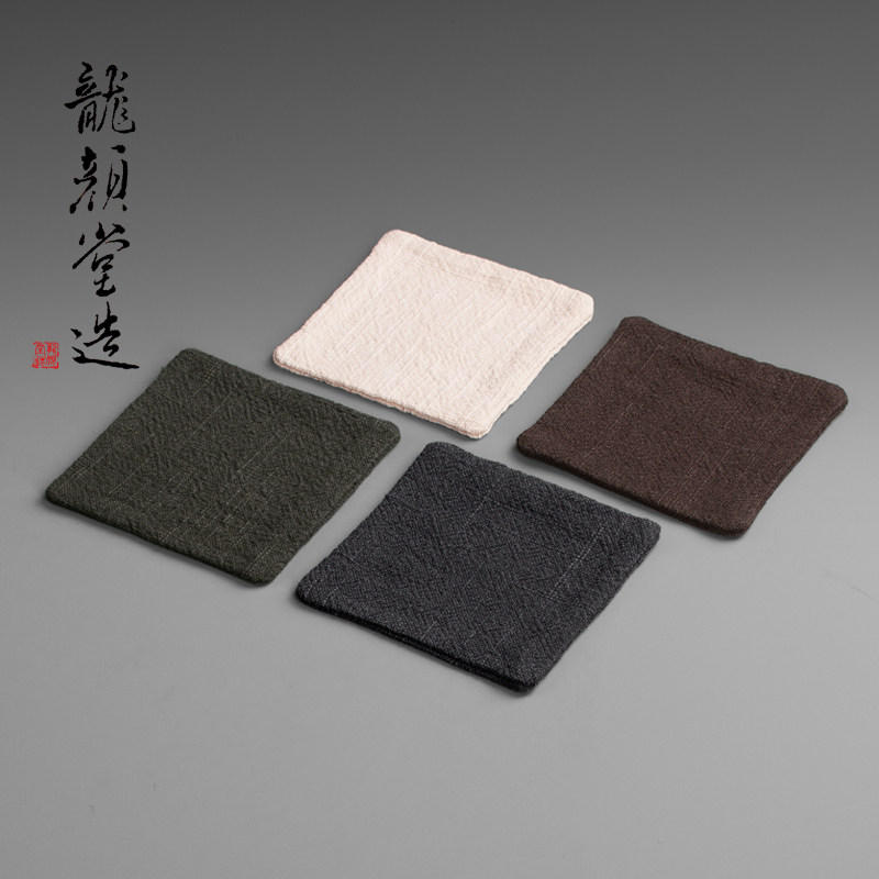 颜堂日式禅意素布棉麻杯垫纯手工缝制布艺壶垫功夫茶道配件包邮