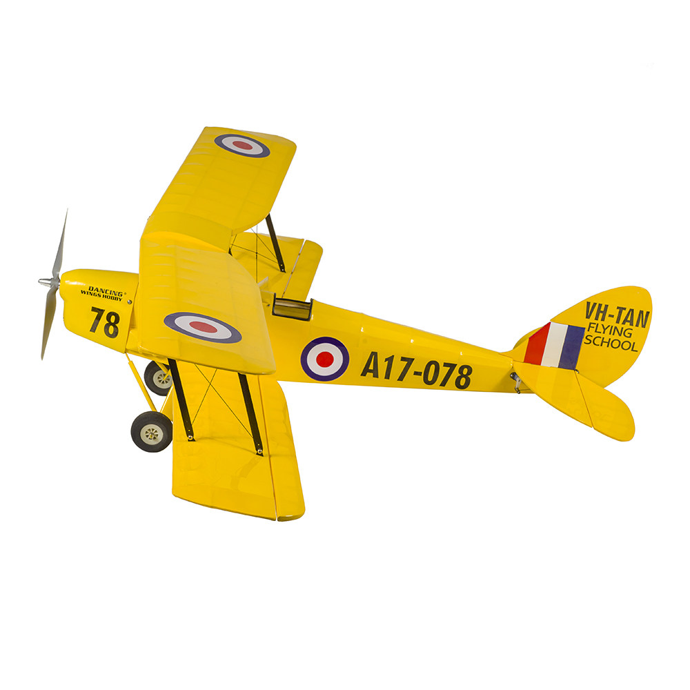 DW 새로운 복엽 비행기 복고풍 시뮬레이션 기계 TIGER MOTH 고정 날개 0.8 미터 날개 길이 원격 제어 항공기 완전한 기계 초보자