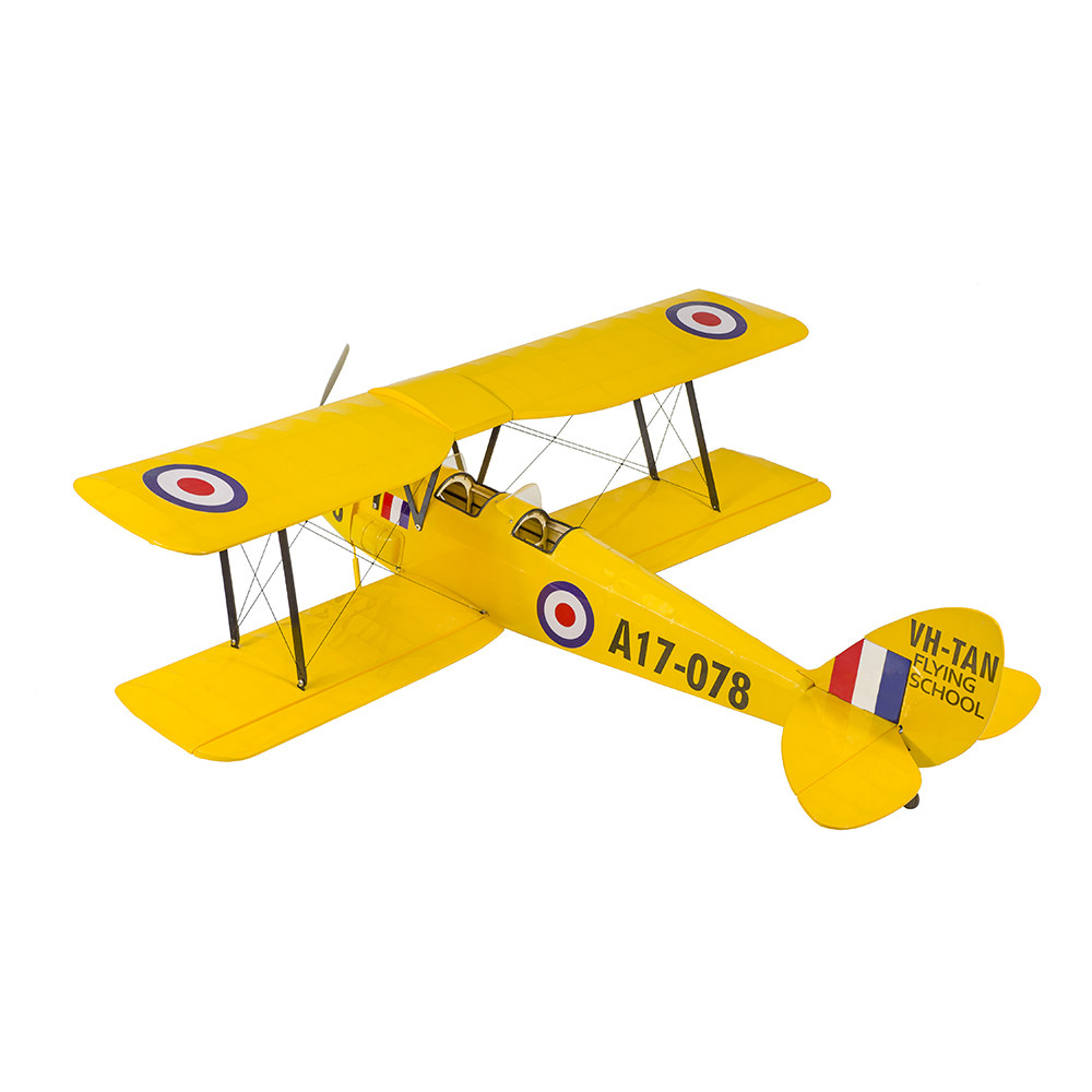 DW 새로운 복엽 비행기 복고풍 시뮬레이션 기계 TIGER MOTH 고정 날개 0.8 미터 날개 길이 원격 제어 항공기 완전한 기계 초보자
