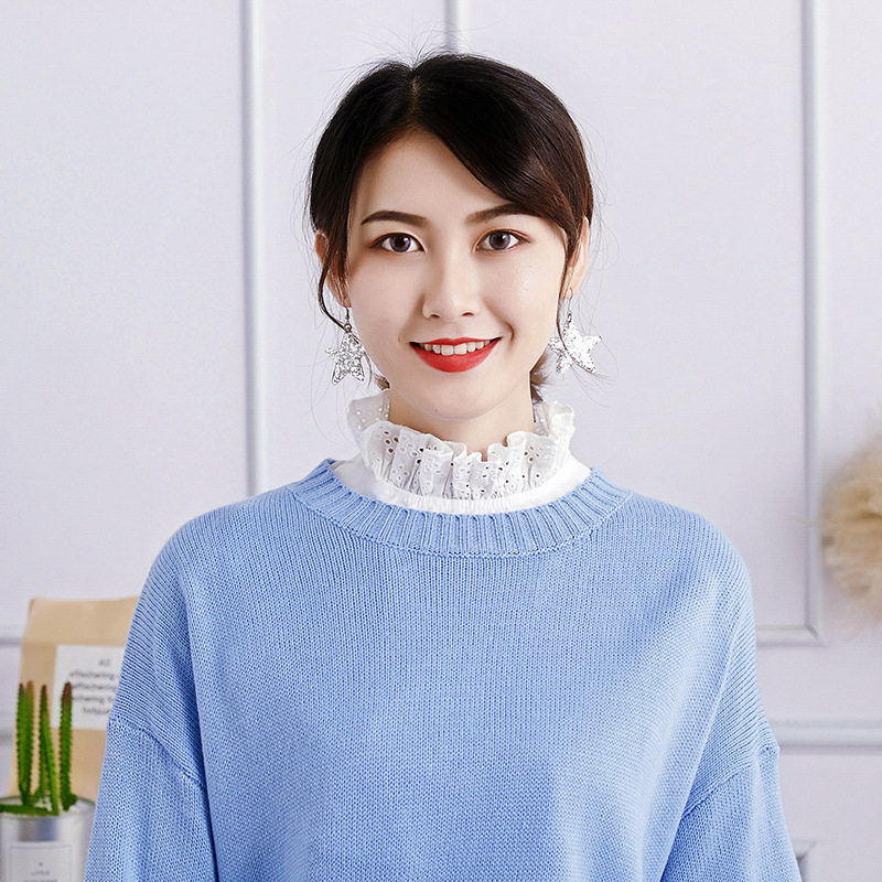 女士衣服装饰假领子女夏季百搭简约白色黑色衣领娃娃领衬衫领假领