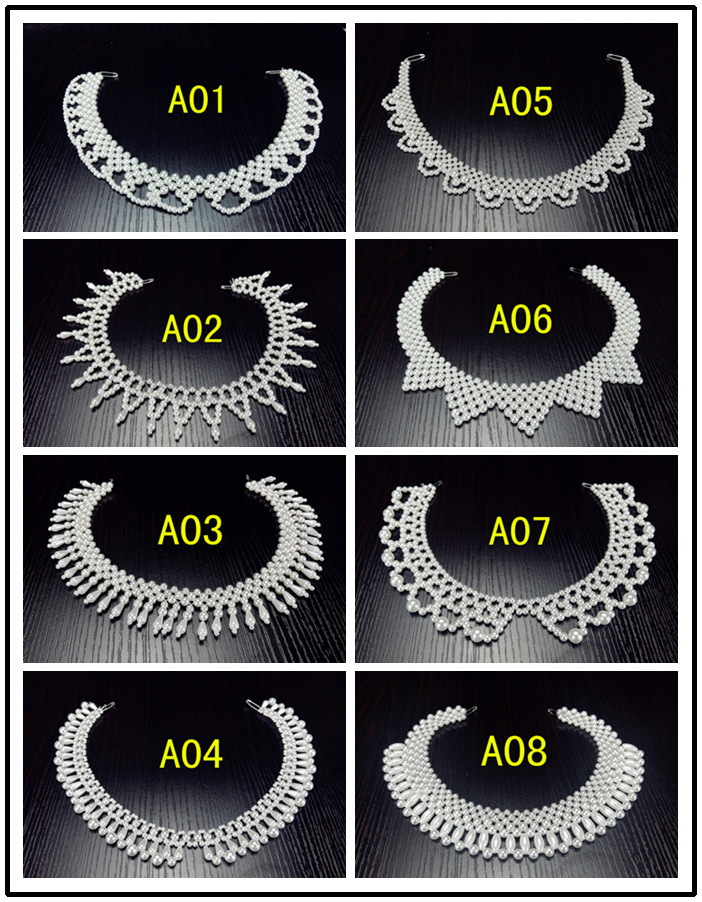 韩版新款复古假领子服装辅料配饰挂件短链珍珠链子锁骨链项链饰品