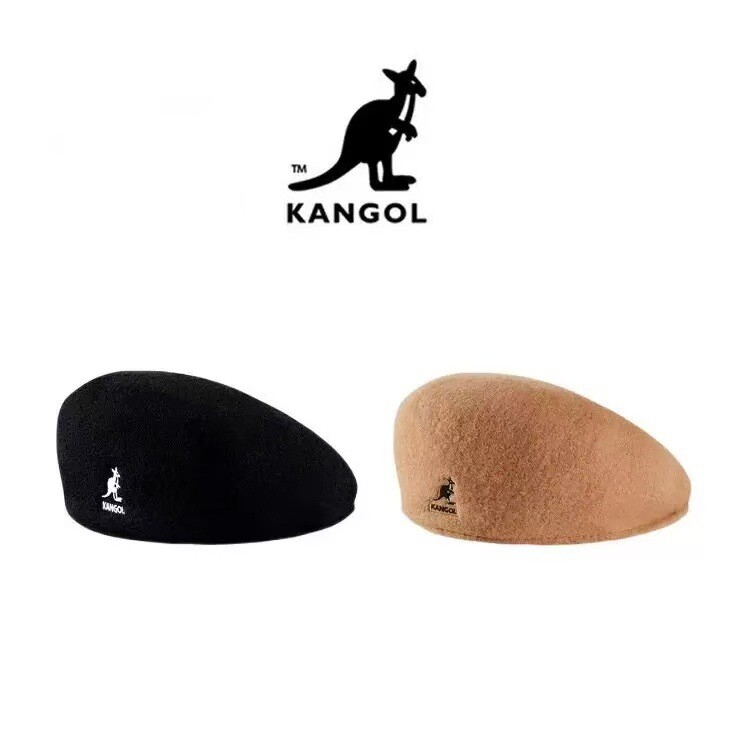 KANGOL袋鼠潮牌帽子百搭时尚鸭舌帽504款带钢印羊毛KANGOL贝雷帽