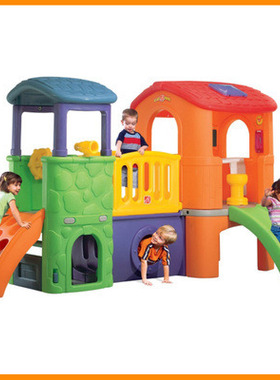 美国进口Step2儿童欢乐海盗七彩滑梯组合游戏屋大型游乐设施玩具