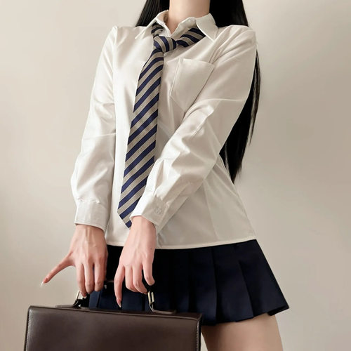 学院风jk衬衫女夏季纯欲日系学生百搭毕业校服班服白色短袖衬衣