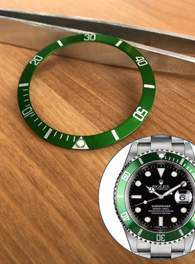 铝 做旧绿色刻度圈/夜光圈口适配RLX劳力士潜航者水鬼手表16610lv
