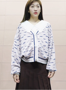 清仓捡漏~专柜撤柜【可系】C132134春秋宽松短款针织开衫外套女