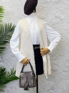 清仓捡漏~专柜撤柜【可系】201005香风马甲春秋减龄针织编织外搭