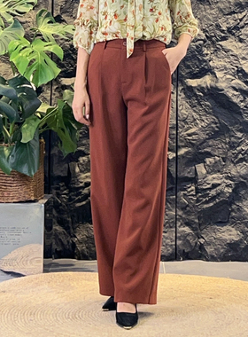 【可系】241060B春秋新款高腰显瘦直筒裤休闲通勤西裤