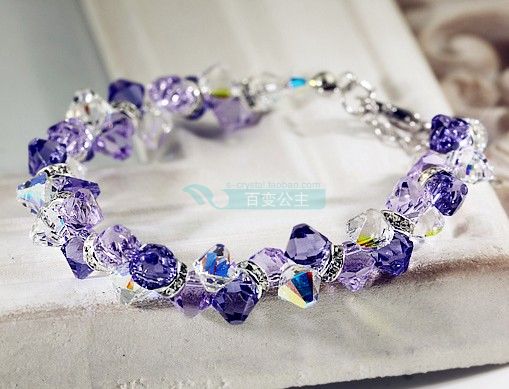 中秋节礼物奥地利水晶手链手饰 女时尚百搭闪亮坠珠手链 多色