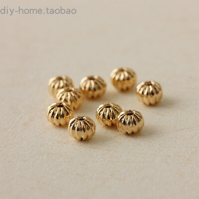 保色包金镀真金南瓜珠隔珠50颗