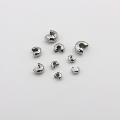 不锈钢钛钢开口珠月牙包扣50个