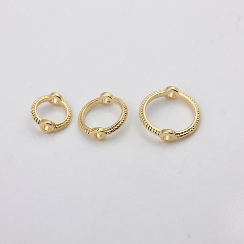 18k金包金镀真金保色双孔穿珠环