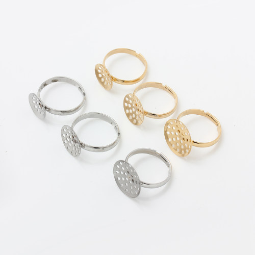 钛钢不锈钢活口碗托戒指不掉色