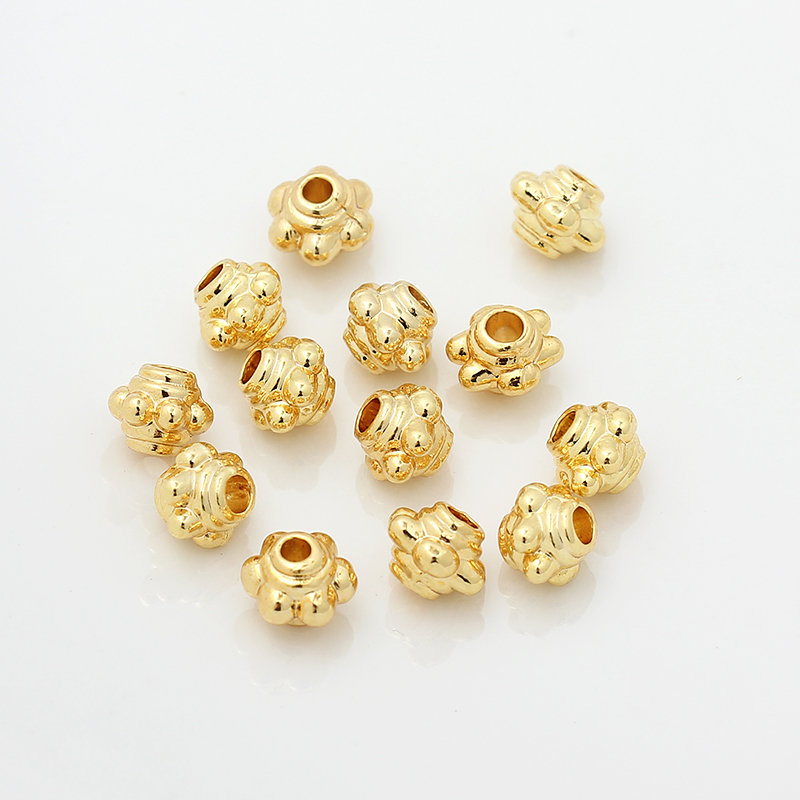 DIY饰品配件保色18K包金镀金珠子飞碟珠子制作项链手链散珠材料