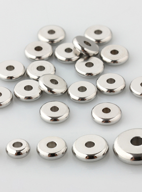 不褪色304钛钢不锈钢隔片隔珠3 4 6 8mm散珠手工diy手链项链配件