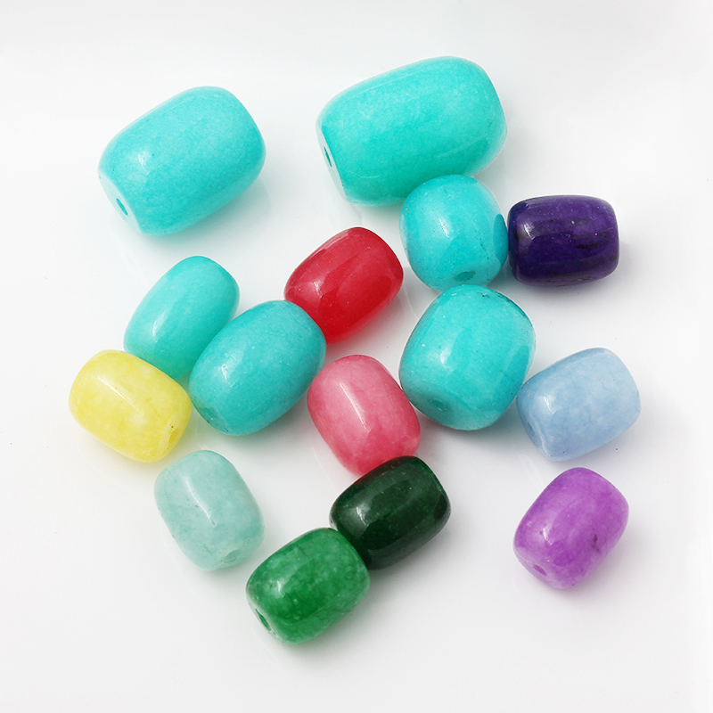 天然水晶玉石玉髓桶珠10*14mm圆柱手链手串配饰散珠串珠DIY配件