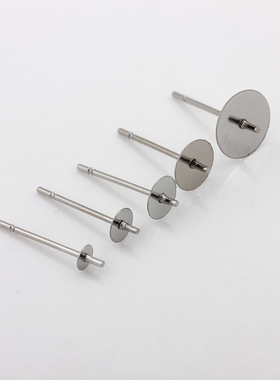 钛钢不褪色防过敏出针平针耳钉