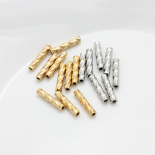 不掉色不锈钢钛钢真空18K金批花圆管子满天星直管手工材料diy配件