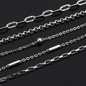 焊接闭口钛钢链条夹管圆珠链方盒链批花O字链子不锈钢链diy配件