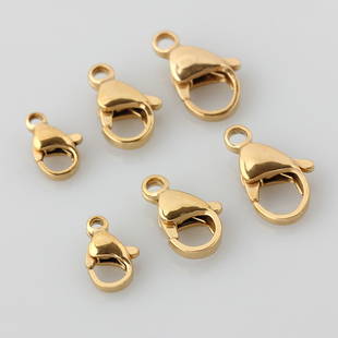 钛钢不锈钢镀金龙虾扣手链扣头包金不褪色项链扣链扣diy饰品配件