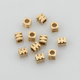 100颗铜黄铜三线方珠小珠子串珠手链项链隔珠散珠diy饰品配件