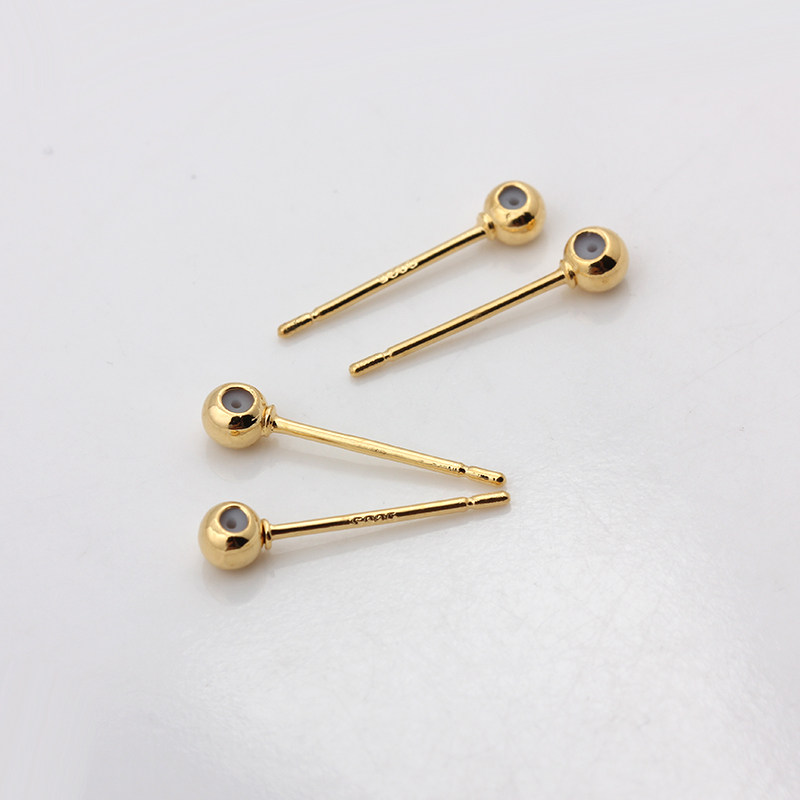 保色18K金包金镀真金硅胶圆珠耳钉仿银针耳针小耳饰diy耳环配件,饰品/流行首饰/时尚饰品新,其他DIY饰品配件,淘宝优惠券,粉丝福利购,淘宝优惠卷