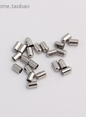 diy饰品材料 304钛钢套管 2 3mm圆绳皮绳末端尾巴藏线头小帽头
